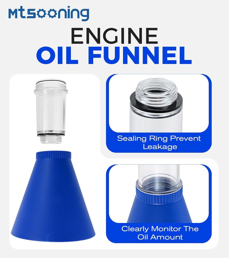 Mtsooning Advanced Engine Threaded Oil Funnel,Oil Filter Wrench and Drain Tool,Oil Filter Remover Tool Compatible with Toyota,Tacoma,Lexus,Camry, Corolla,Honda,Scion,Sienna,RAV4,RX350,etc - Image 4